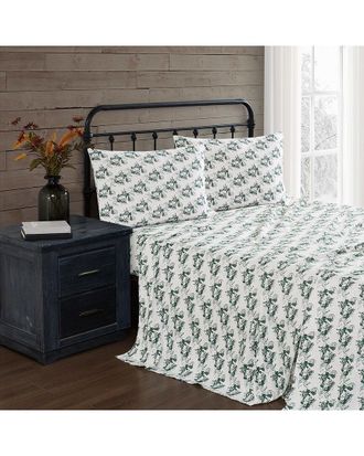 Truly Soft Festive Cottage Toile Flannel Sheet Set