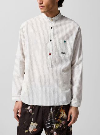 Undercover Mens Officer collar slip-on floral shirt