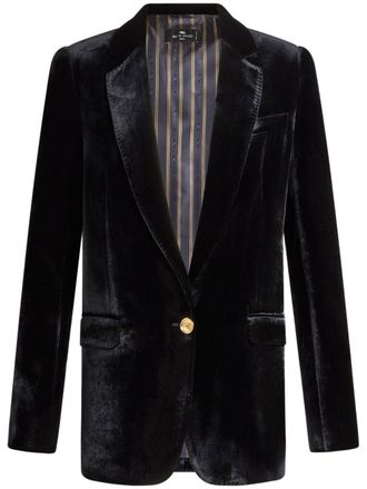 Etro Blazer monopetto in velluto - Nero