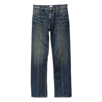 Versace Straight Jeans, male, Blue, Size: W30 Distressed Straight Jeans