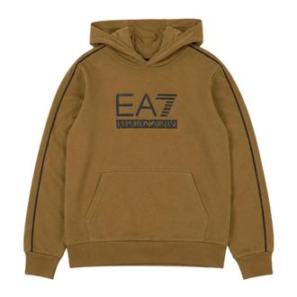Emporio Armani Hooded Sweatshirt - male - Emporio Armani - Kids Sweatshirts - Green - 12 Y - Kids