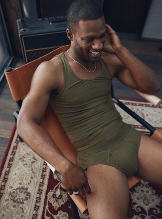 Le 31 Mens Stretch ribbed brief Organic Cotton and recycled polyester