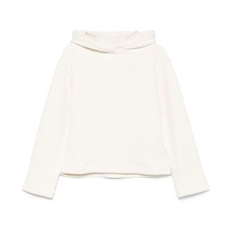 Max Mara Witte Sweater met Logo Borduursel - Dames - Hoodies - Wit - XS - Hoodies & sweatvesten