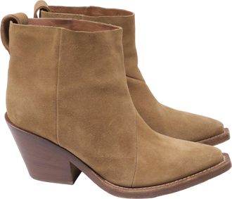 Acne Studios Donna Western Ankle Boots in Brown Suede