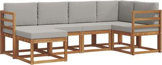 vidaXL Conjunto De Sof&aacute;s De Exterior 6 Uds. Gris Natural Y Claro Vidaxl