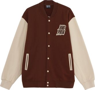 Li-Ning BadFive Graphic Baseball Jacket Brown Beige AJDT043-7