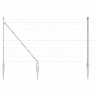 Berkfield Home Euro Fence with 7 Spike Posts 1.2x10 m Galvanised Steel in Silver