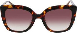 Longchamp Le Pliage 53mm Gradient Rectangular Sunglasses in Dark Havana/Brown at Nordstrom Rack