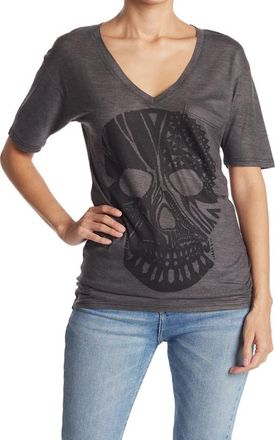 Go Couture Deep V-Neck Boyfriend Tee in Black Dye 2 at Nordstrom Rack, Size X-Large