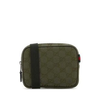 Gucci Olive Green Gg Fabric Crossbody Bag