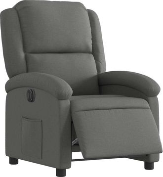 vidaXL Sill&oacute;n Reclinable El&eacute;ctrico De Tela Gris Oscuro Vidaxl
