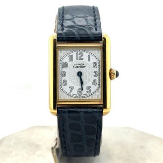 Cartier Pre-owned Cartier Tank Vermeil Quartz Silver Dial Ladies Watch W1013854