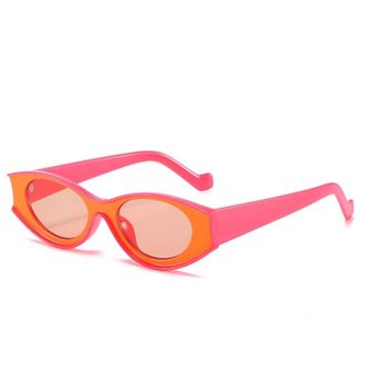 Generic Womens Small Frame Sunglasses Outdoor Commuter Decorative Sun Glasses(Red)