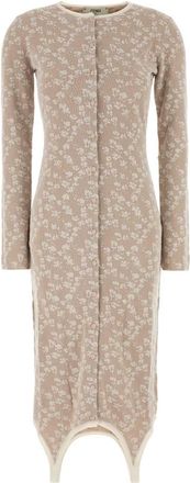Fendi Geborduurde Katoenmengsel Jurk
