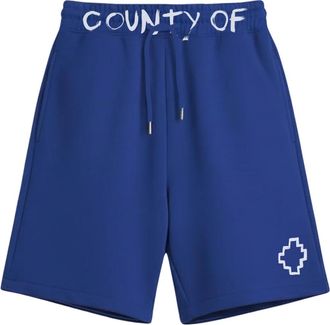 Marcelo Burlon Sweatshorts - Heren - Korte Broeken - Blauw - S - Katoen - Korte Broeken