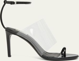 Alaia Asymmetric Clear Patent Leather Sandals