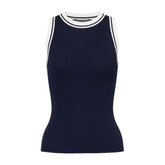 Alberta Ferretti Alberta Ferretti, Sleeveless Tops, female, Blue, Size: 2XL Top