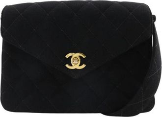 Chanel Pre-owned Cotton shoulder-bags - Dames - Vintage Schoudertas - Zwart - ONE Size - Katoen - Vintage