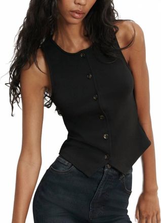 Veronica Beard Caroline Button Down Vest In Black