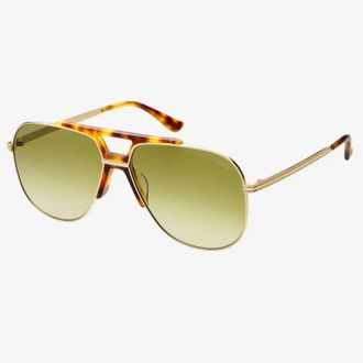 Freyrs Eyewear Unisex Aviator Non-Polarized Sunglasses In Gold / Green