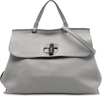 Gucci Pre-owned Handbags, female, Gray, Size: ONE SIZE Pre-owned Leather Handbag
