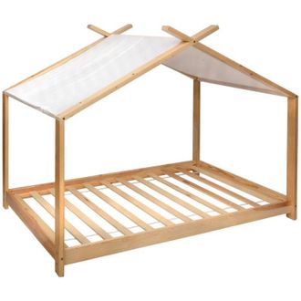 Atmosphera Tenda letto per bambini ilan in pino bianco 90x190cm - Atmosphera cr&eacute;ateur dint&eacute;rieur