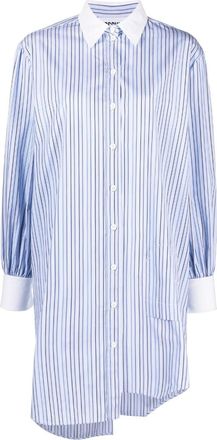 Moschino striped asymmetric shirt dress - women - Cotton - 38 - Blue