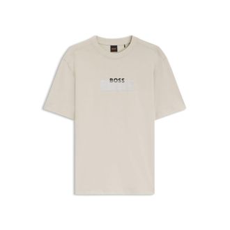 BOSS Cotton-jersey T-shirt with logo artwork