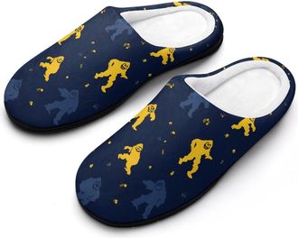 Generic Abstract Bigfoot Sasquatch Slippers Men Winter Warm Cotton Anti-Slip Indoor Slip-Ons House Shoes