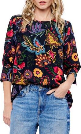 Ciebon Jasmine Floral Print Woven Shirt in Black Multi at Nordstrom Rack, Size X-Small