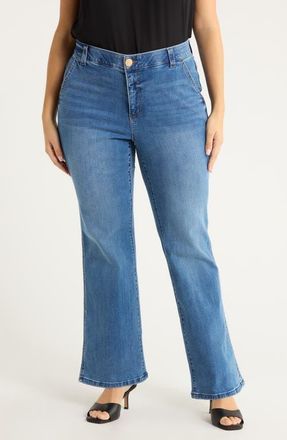Wit & Wisdom High Waist Bootcut Jeans in Mid Blue at Nordstrom, Size 14W