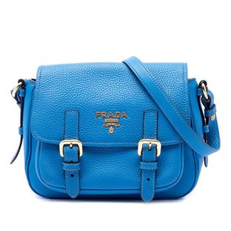 Prada Pre-owned Prada Vitello Daino Double Buckle Messenger Bag Unisex OJ0L7BJFWR4UZVB3