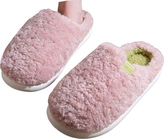 Generic Slippers for Women House Shoes Memory Foam Fuzzy Slipper Womens Slip On Bedroom Shoes Indoor Outdoor Plush Lined Winter Warm Platform Soft Anti-Slip F