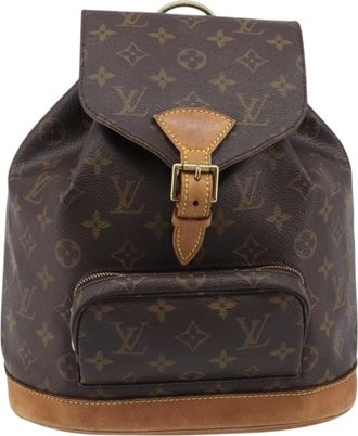 Louis Vuitton Vintage Montsouris Monogram Canvas Brown Canvas Backpack Bag (Pre-Owned)