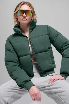 Alo | Sweatshirt Puffer in Clover Green, Size: Medium