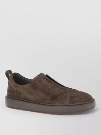 Santoni leather slip-on sneakers