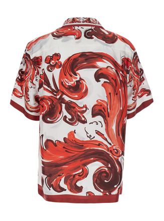 Dolce & Gabbana Mens Bowling Shirt Multicolour Silk
