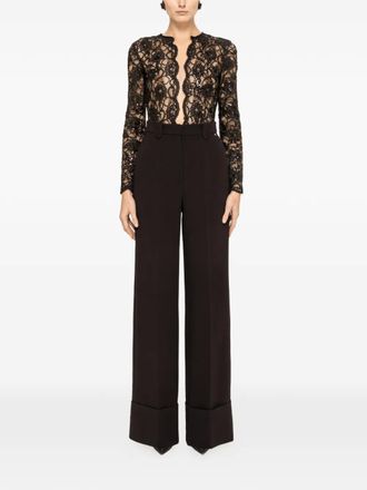 Nissa belt-loops high-waisted trousers - Black
