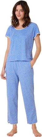 The Cats Pajamas Pima Knit Short Sleeved Simple Set Stripes Dots in Confetti Dot Provence at Nordstrom, Size X-Small