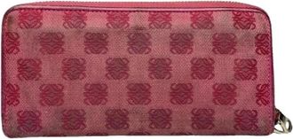 Loewe Pre-owned Cotton Wallet - Dames - Vintage Accessoires - Rood - ONE Size - Katoen - Vintage