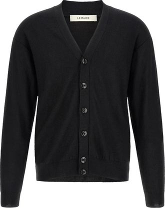 Christophe Lemaire Relaxed Twisted Cardigan - Heren - Vesten - Zwart - M - Wol - Truien & Vesten