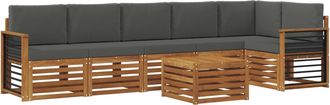 vidaXL Conjunto De Sof&aacute;s De Exterior 7 Uds. Natural Y Antracita Vidaxl