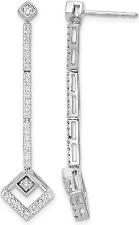 Diamond2Deal 14k Gold 0.55 ct Lab Grown Diamond Dangle Earrings VS Clarity, G-H Color