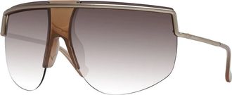Max Mara Gouden Dames Zonnebril Aviator Stijl - Dames - Zonnebrillen - Geel - ONE Size - Accessoires