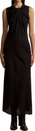 Marina Moscone Lightweight Wool Twist Panelled Dress In Black