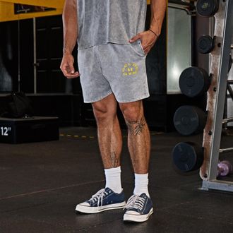 MyProtein MP X Golds Hombre Washed Graphic Oversized Sweat Pantal&oacute;n Corto - Steel Blue - XS