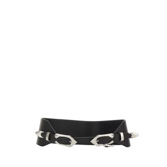 Iro Double Cuff Riem - Dames - Accessoires - Zwart - Maat: 75 CM Leer