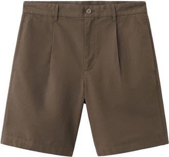 Mango Pleat Front Bermuda Shorts in Brown at Nordstrom, Size 34