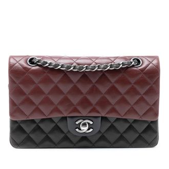 Chanel Tweedehands Medium Classic Tricolor Lamsbont Dubbele Klep