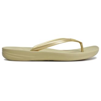 FitFlop Iqushion Rubber Womens Flats Sandals - Gold - Size:UK 6.5
